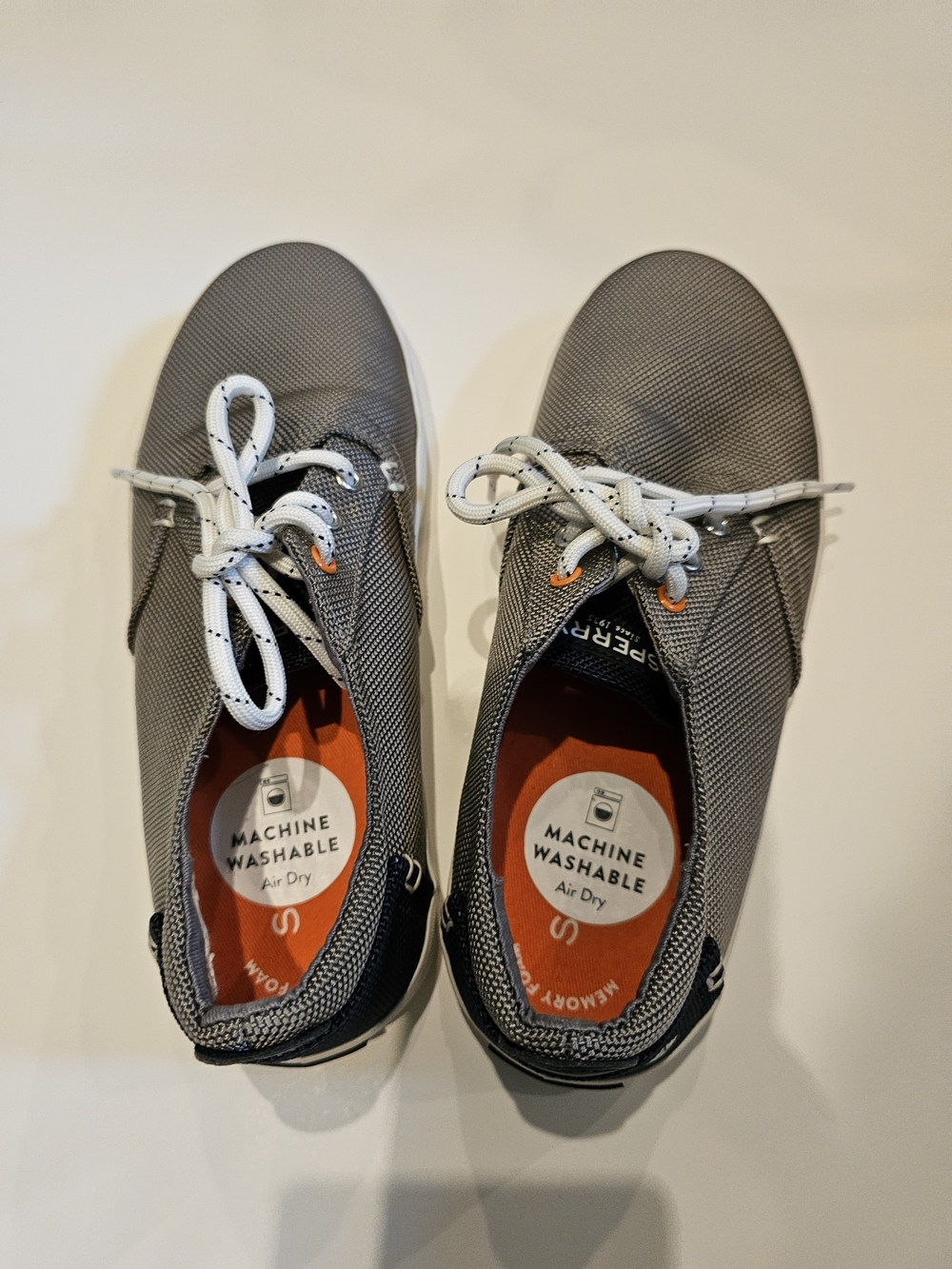 Sperry Boys Gray Mesh Lace-Up Boat Shoes